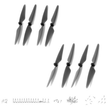 Hubsan H501S Props Crash Pack (8x Black Propellers + Screws)