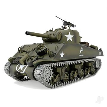 Henglong 1:16 U.S. Medium Tank M4A3 Sherman with Infrared Battle System (2.4Ghz + Shooter + Smoke + Sound + Metal Gearbox + Metal Tracks / Sprocket / Idler)