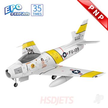 HSD Jets F-86 Sabre 120mm EDF 12S Foam Jet, Yellow Ribbon (PNP)