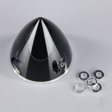 JP 57mm Black Spinner (with Aluminium Back Plate) For RC Model Plane