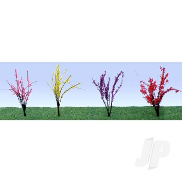JTT 95545 Flower Bushes Assorted, 1/2" to 3/4", HO-Scale, (40 pack) For Scenic Diorama Model Trains