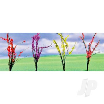 JTT 95546 Flower Bushes Assorted, 1" to 1-1/2", O-Scale, (32 pack) For Scenic Diorama Model Trains