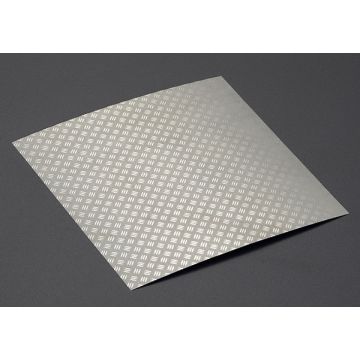 Killerbody RC Car Stainless Steel Modified Chequer Plate Silver (100mm Square)