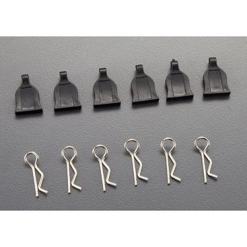 Killerbody RC Car Body Clips w/Rubber Pulls (6)
