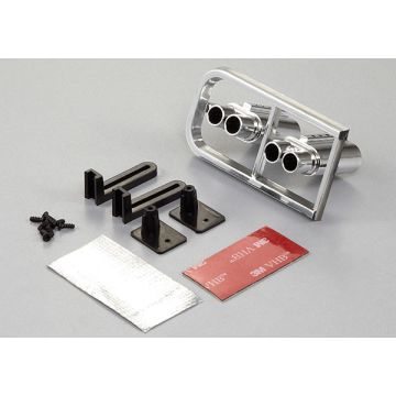 Killerbody RC Car Chrome Double Exhaust Pipe w/O Led