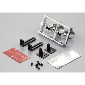 Killerbody RC Car Chrome Type B Square Exhaust Pipe w/O Led