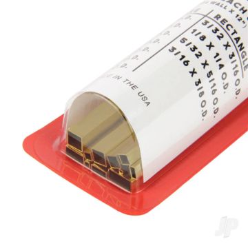 K&S 3406 Square & Rectangle Brass Tubing Assortment Pack 12" x .014"