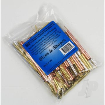 K&S 707 Brass Aluminium Copper Stainless Rod Tube Bar Cutoffs Assortment Pack