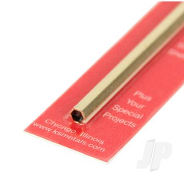 K&S 8274 Hexagon Brass Tube 3/16" x 12" x .014" (1 pcs)