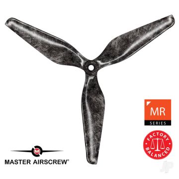 Master Airscrew 7x3.7 3MR 3-Blade Propeller (CW) Reverse/Pusher Black