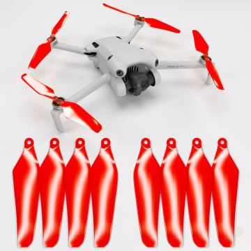 Master Airscrew DJI Mini 4 / 3 Pro SUPER STEALTH Upgrade Propellers - x4 Red