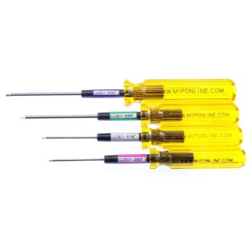 MIP Hex Allen Driver Wrench Set of 4 - SAE Standard .050" 1/16" 5/64" 3/32"