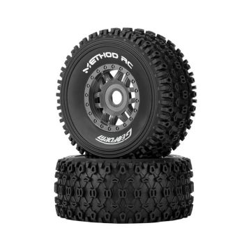 Method Geoform 1/8 SC Tyres On 17mm Hex Grey Wheels (Pair)