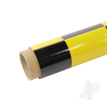 Oracover 2m Fun-5 Large 52mm Chequered Yellow/Black Covering for RC Model Planes