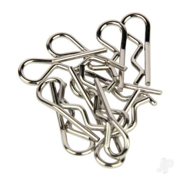 Radient Body Clips, Standard Bent, Silver (10 pcs) 