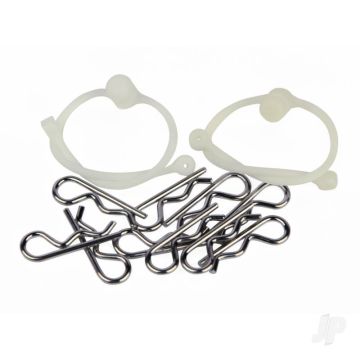 Radient Body Clips (10 pcs) with White Retainers (2 pcs) 