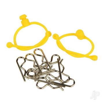 Radient Body Clips (10 pcs) with Yellow Retainers (2 pcs) 