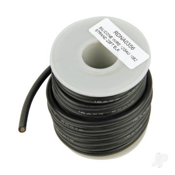 Radient Silicone Wire, 12ga, 1062 Strand, 25ft Black 