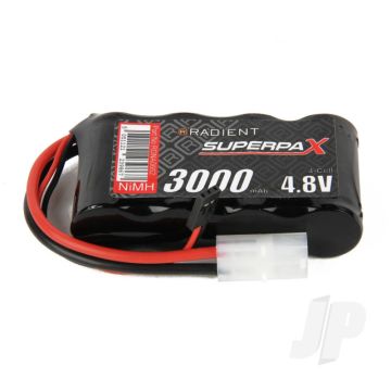 Radient NiMH Battery 4.8V 3000mAh SC Flat Pack Tamiya + Rx Connector Plug