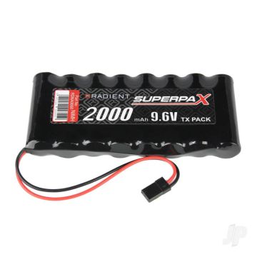 Radient NiMH Battery 9.6V 2000mAh AA Flat, Tx, JR Plug