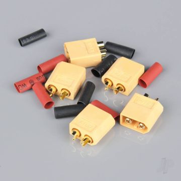 Radient XT60 Male including Heat Shrink (ESC End) (5 pcs) 