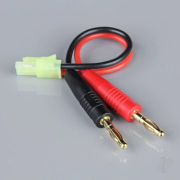 Radient Charge Lead, 4mm Bullet to Mini Tamiya Male, 16AWG, 100mm (ESC End) 