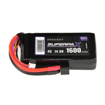Radient 4S 1600mAh 14.8V 50C LiPo Battery w/ Deans (HCT) Connector Plug