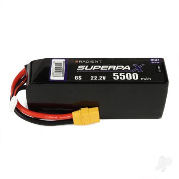 Radient 6S 5500mAh 22.2V 80C Lipo Battery w/ XT90 Connector