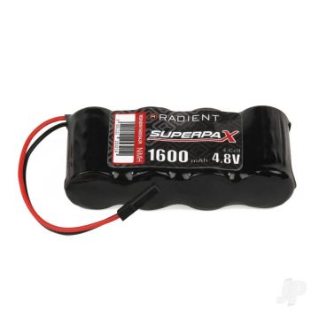 Radient NiMH 4.8V 1600mAh 2/3A SBS-Flat NiMH Receiver Battery w/JR Connector