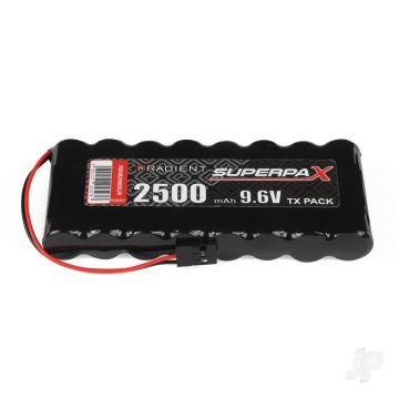 Radient NiMH 9.6V 2500mAh AA Flat Tx Transmitter Battery Pack w/ JR Plug