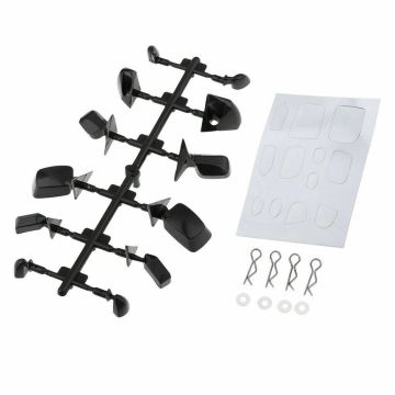 Fastrax Black Wing Mirrors for 1:10 RC Car - 6 Types