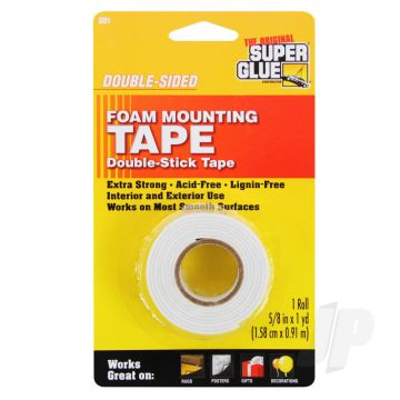 Super Glue Foam Mounting Tape, Double-Sided (5/8in x 36in)