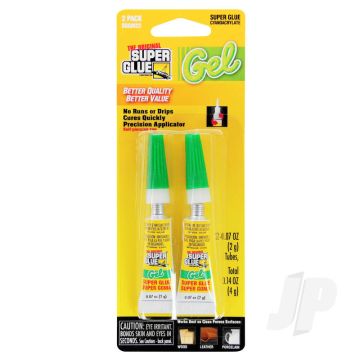 Super Glue Gel 2-Pack Small Card (2x 0.07oz, 2g) Cyano CA Instant Adhesive