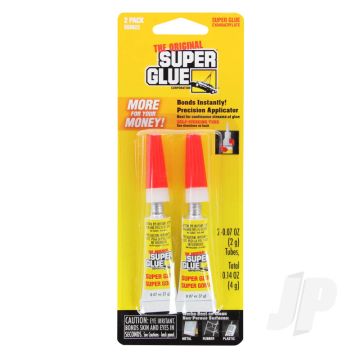 Super Glue 2-Pack Small Card (2x 0.07oz, 2g) Cyano CA Instant Adhesive