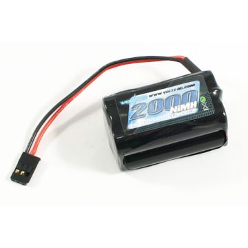 Voltz 2000mAh 4.8V NiMH Rx Receiver Square Battery Pack for RC Car Plane Boat
