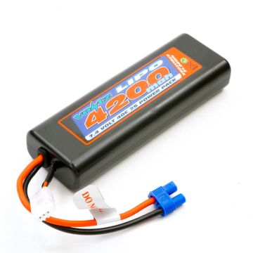 Voltz 4200mah 2S 7.4v 40C Oval Case LiPo Battery w/EC3 Connector Plug