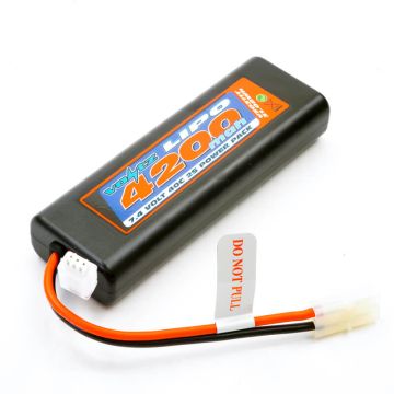 Voltz 4200mah 2S 7.4v 40C Oval Case LiPo Battery w/Tamiya Connector Plug