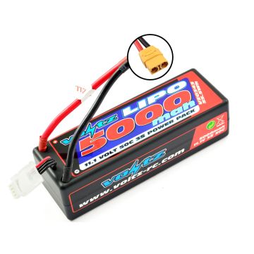 Voltz 5000mAh 3S 11.1V 50C Hard Case LiPo RC Car Battery w/XT90 Connector Plug