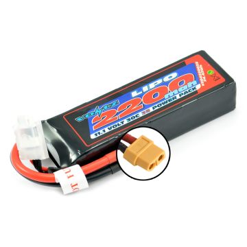 Voltz 2200mAh 3S 11.1V 30C LiPo RC Battery w/XT60 Connector Plug