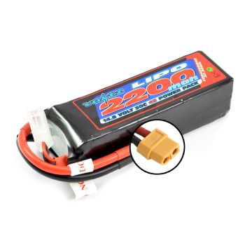 Voltz 2200mAh 4S 14.8V 30C LiPo RC Battery w/XT60 Connector Plug