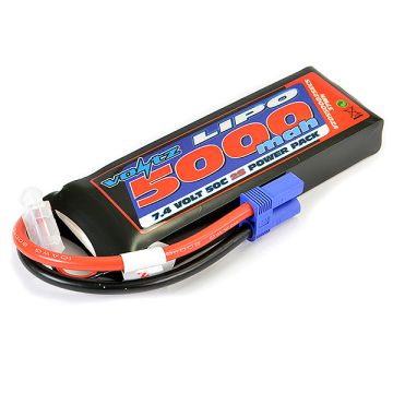 Voltz 5000mAh 2S 7.4V 50C LiPo RC Battery w/EC5 Connector Plug