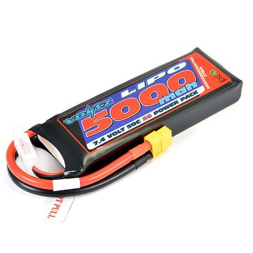 Voltz 5000mAh 2S 7.4V 50C LiPo RC Battery w/XT60 Connector Plug