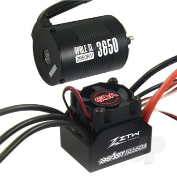 ZTW 1:10 RC Car Brushless Beast SLL Combo w/ 60A ESC + 4P SL 3650B 2950Kv Motor